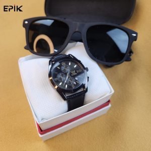 Olives Watch & Sunglass Black Black - EB03